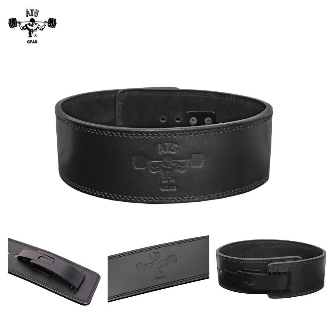 Cintura Powerlifting  in Vera Pelle con Chiusura a Leva - Massima Sicurezza e Supporto per Sollevamento Pesi