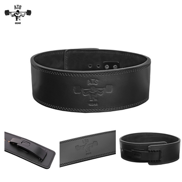 Cintura Powerlifting  in Vera Pelle con Chiusura a Leva - Massima Sicurezza e Supporto per Sollevamento Pesi